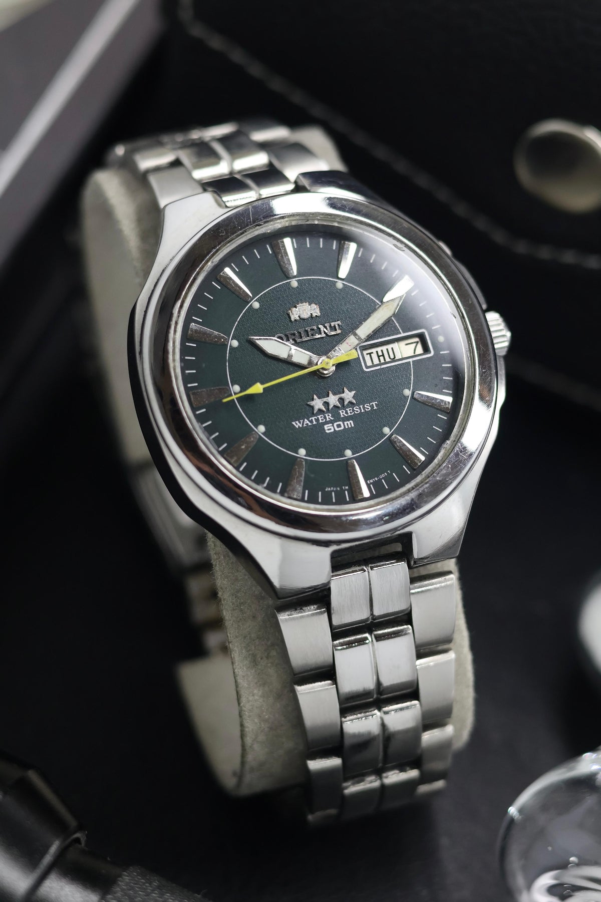 (Super Rare) Orient Tri-Star Green Guilloche Dial - Automatic Vintage Watch (Pre Owned) - SE700