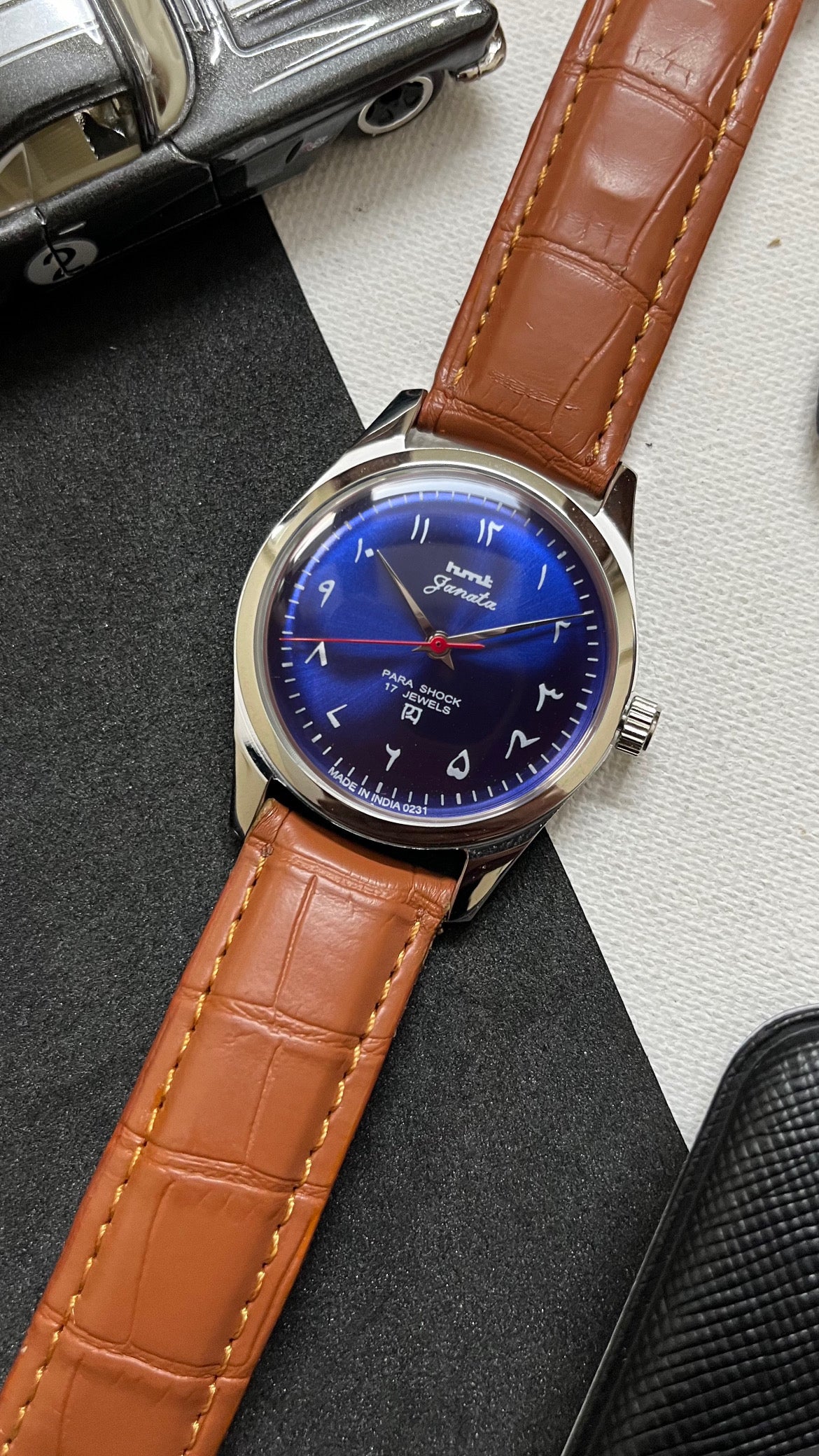 HMT Janata - SUNBURST ARABIC BLUE Dial