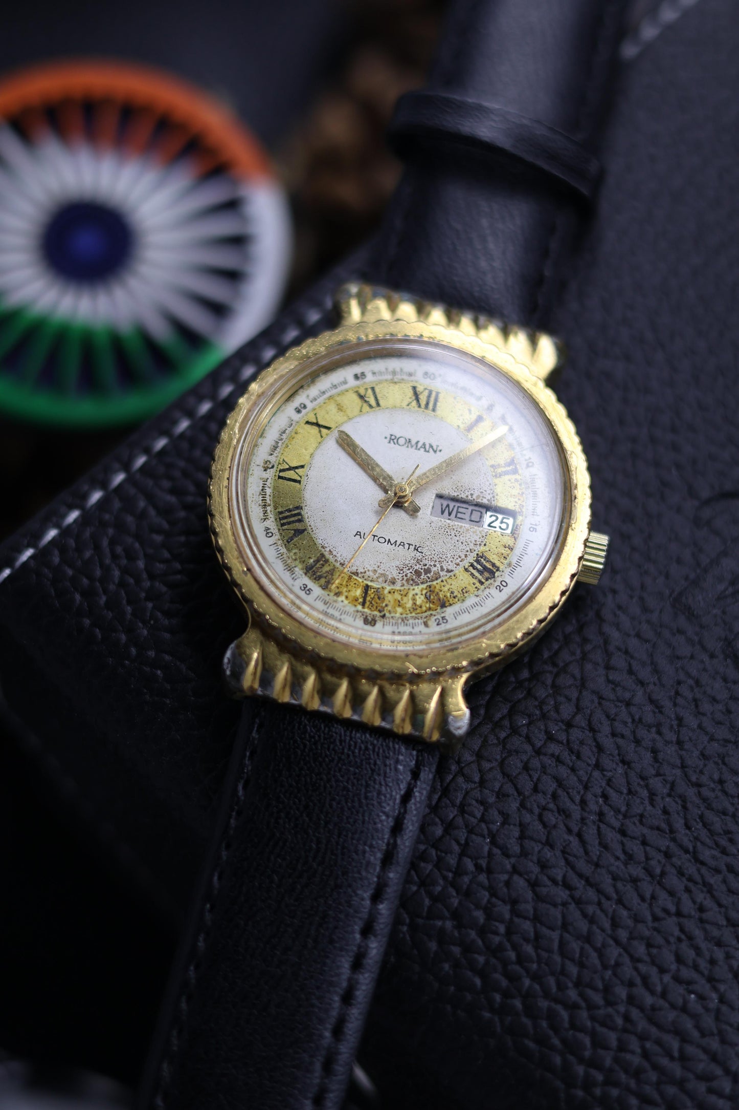 (Extremely Rare) Vintage HMT Roman Automatic Patina Dial - in Original Condition - Automatic Vintage Watch (Pre Owned) - SE571