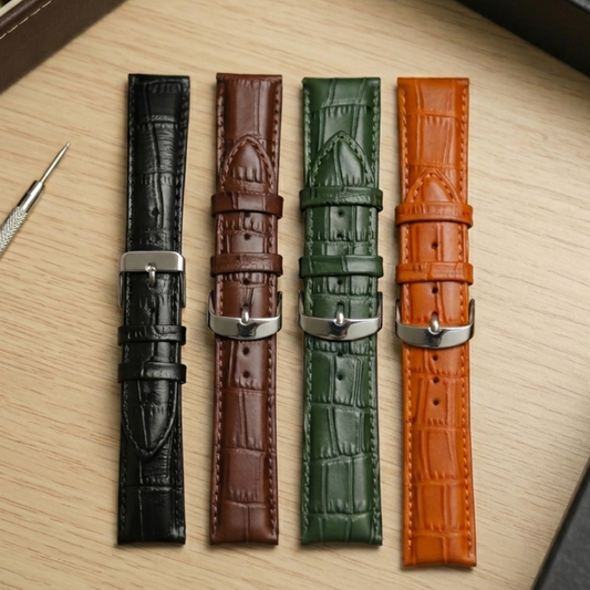 PREMIUM Genuine Leather Padded Croc Watch Strap