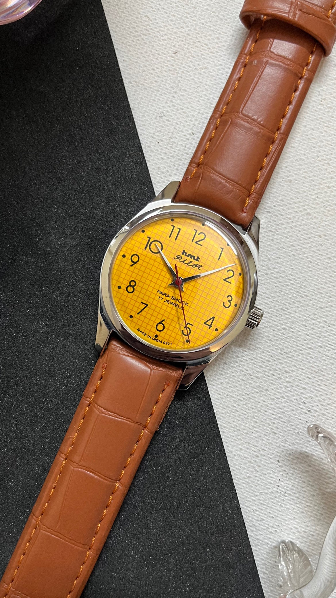 HMT Pilot Graph Dial- YELLOW