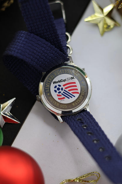 (Extremely Rare) LIMITED EDITION (0788) FIFA WORLD CUP ‘94 USA 925 Silver Watch (Pre Owned)