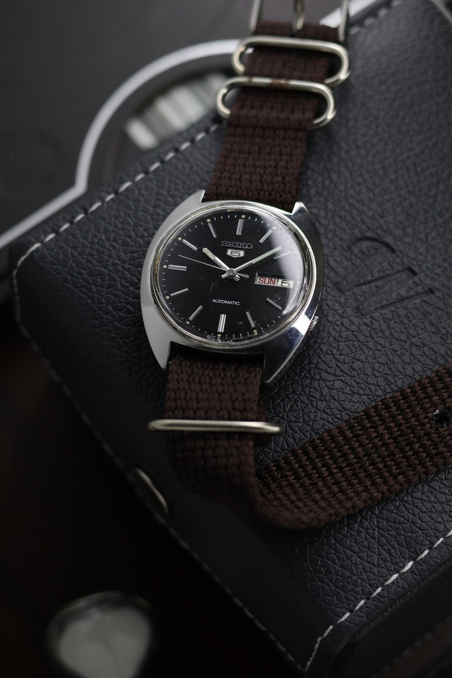 (Super Rare) 1978 Seiko 5 Black Dial ‘Cushion Case’  - Automatic Vintage Watch (Pre Owned) - A271