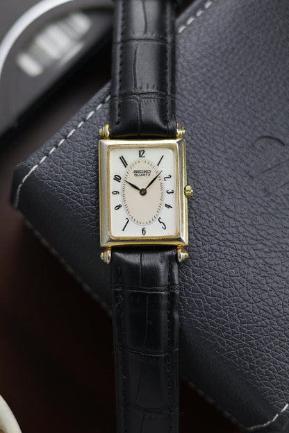 (JDM - Extremely Rare) 1992 Seiko Tank Art Deco Enamel Dial - Quartz Vintage Watch (Pre Owned) - A363