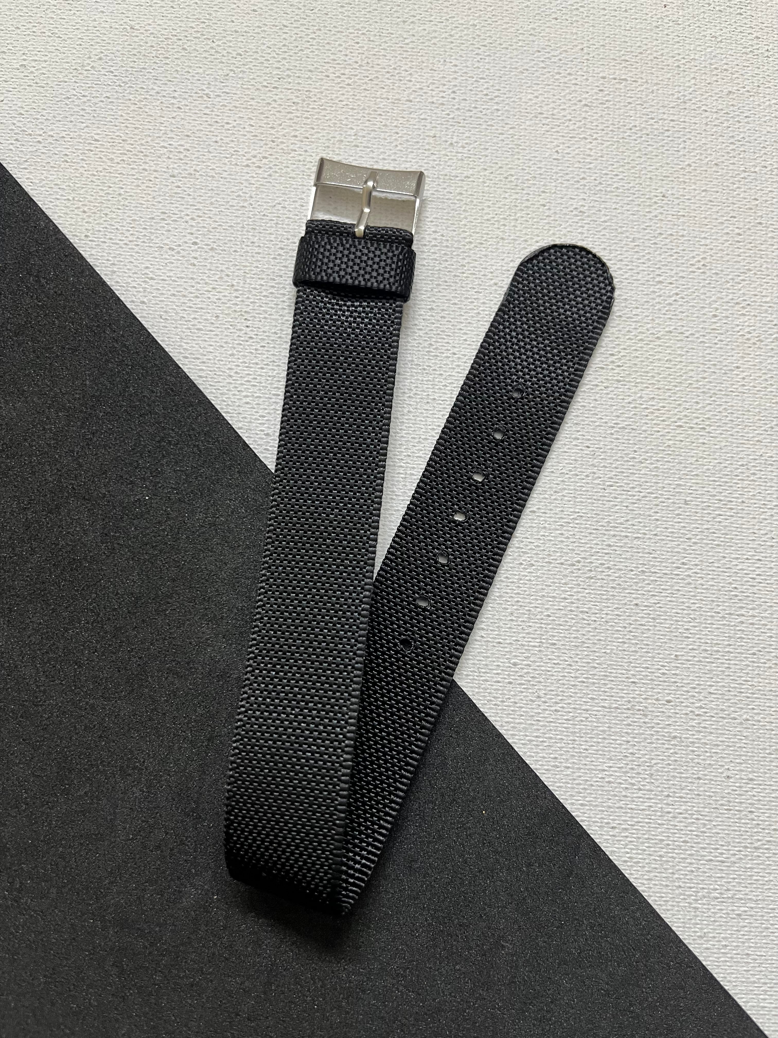 Black Nylon Single Pass NATO Strap 18mm watchtopia.in