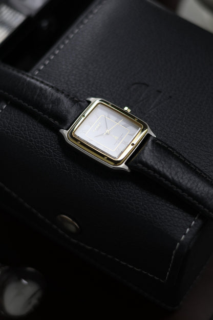 (JDM - Extremely Rare) 1980 Seiko CADET 100M Enamel Dial with Gold Plated ‘Santos’ Bezel - Quartz Vintage Watch (Pre Owned) - SE488
