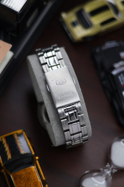 (Super Rare) Seiko 5 Black Motif Dial with Glass Back - Automatic Vintage Watch (Pre Owned) - SE506