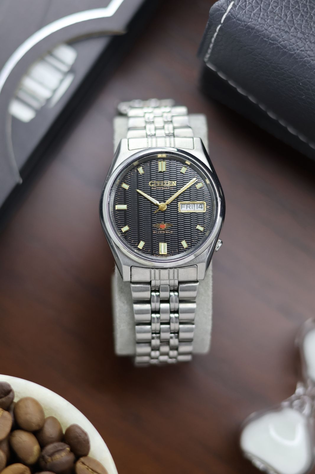 (Super Rare) Citizen Eagle 7 Black Guilloche Dial - Automatic Vintage Watch (Pre Owned) - SE432