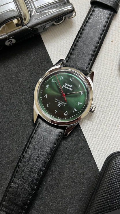 HMT Janata - SUNBURST ARABIC GREEN Dial