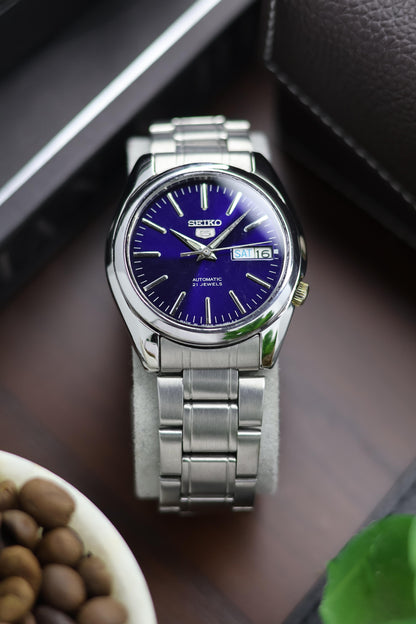 (Super Rare) Seiko 5 SNKL43 Blue Dial with Glass Back - Automatic Watch (Pre Owned)