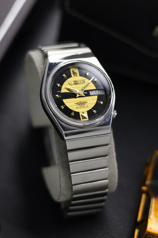 (Super Rare) Citizen Eagle 7 Black & Gold Motif Dial - Automatic Vintage Watch (Pre Owned) - SE631