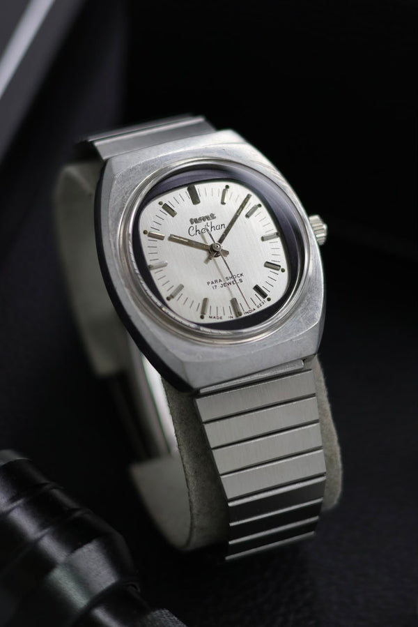 (Super Rare) Vintage HMT Chethan Silver TV Dial - in Original Condition - Mechanical Hand Winding Watch (Pre Owned) - SE512