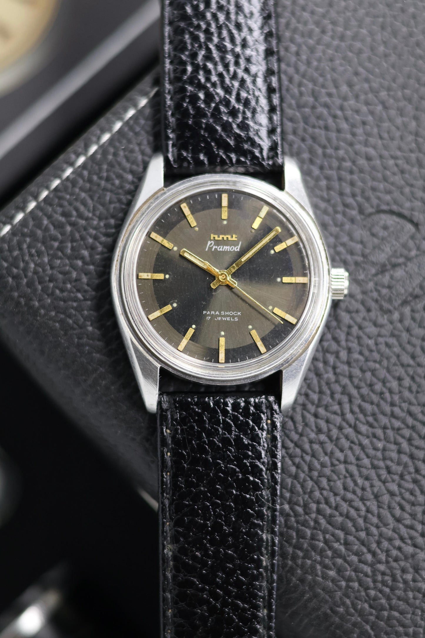 (Super Rare) Vintage HMT Pramod Dark Grey Sunray Dial - in Original Condition - Mechanical Hand Winding Watch (Pre Owned) - SE666