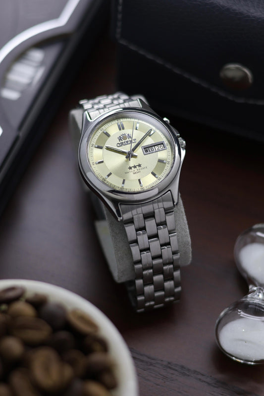(Extremely Rare) Orient Tri-Star Champagne Dial - Automatic Vintage Watch (Pre Owned) - SE459