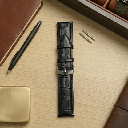 PREMIUM Genuine Leather Padded Croc Watch Strap