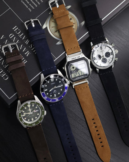 PREMIUM Suede Leather Watch Strap (22mm) - with FREE Strap Tool!