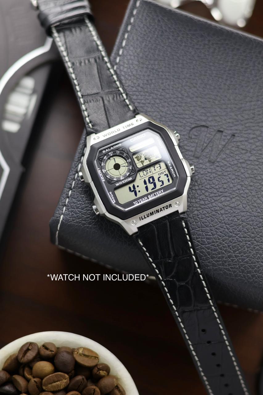 Leather Strap for CASIO AE1200 Series - with FREE Strap Tool!