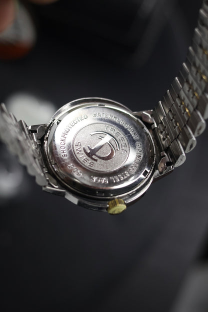 (Super Rare) TRESSA Laser Beam ‘Dynamic’ Two Tone Silver Dial - Swiss Hand-Winding Vintage Watch (Pre Owned) - SE726