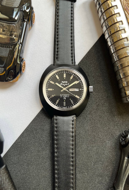 Matte Black Case HMT Rajat Automatic - BLACK