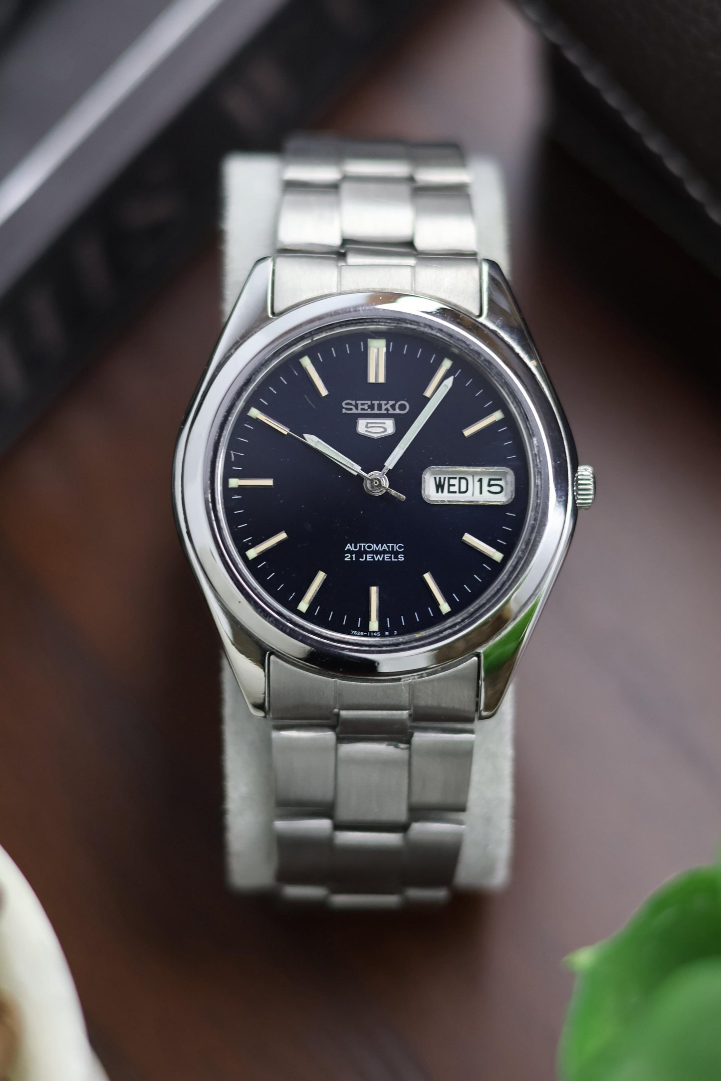 Seiko 5 - Navy Blue Dial with Glass Back - Automatic Watch (Pre Owned)