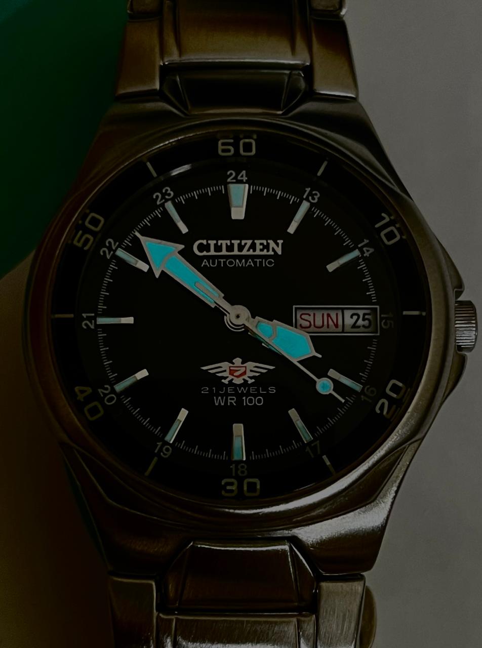 (Super Rare) Citizen Eagle 7 WR100 Black Dial with Lumed Hands (Pre-owned)