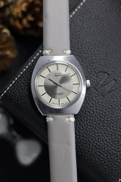 (Super Rare) Vintage HMT Ajeet Silver Sector Dial - in Original Condition - Mechanical Hand Winding Watch (Pre Owned) - A541
