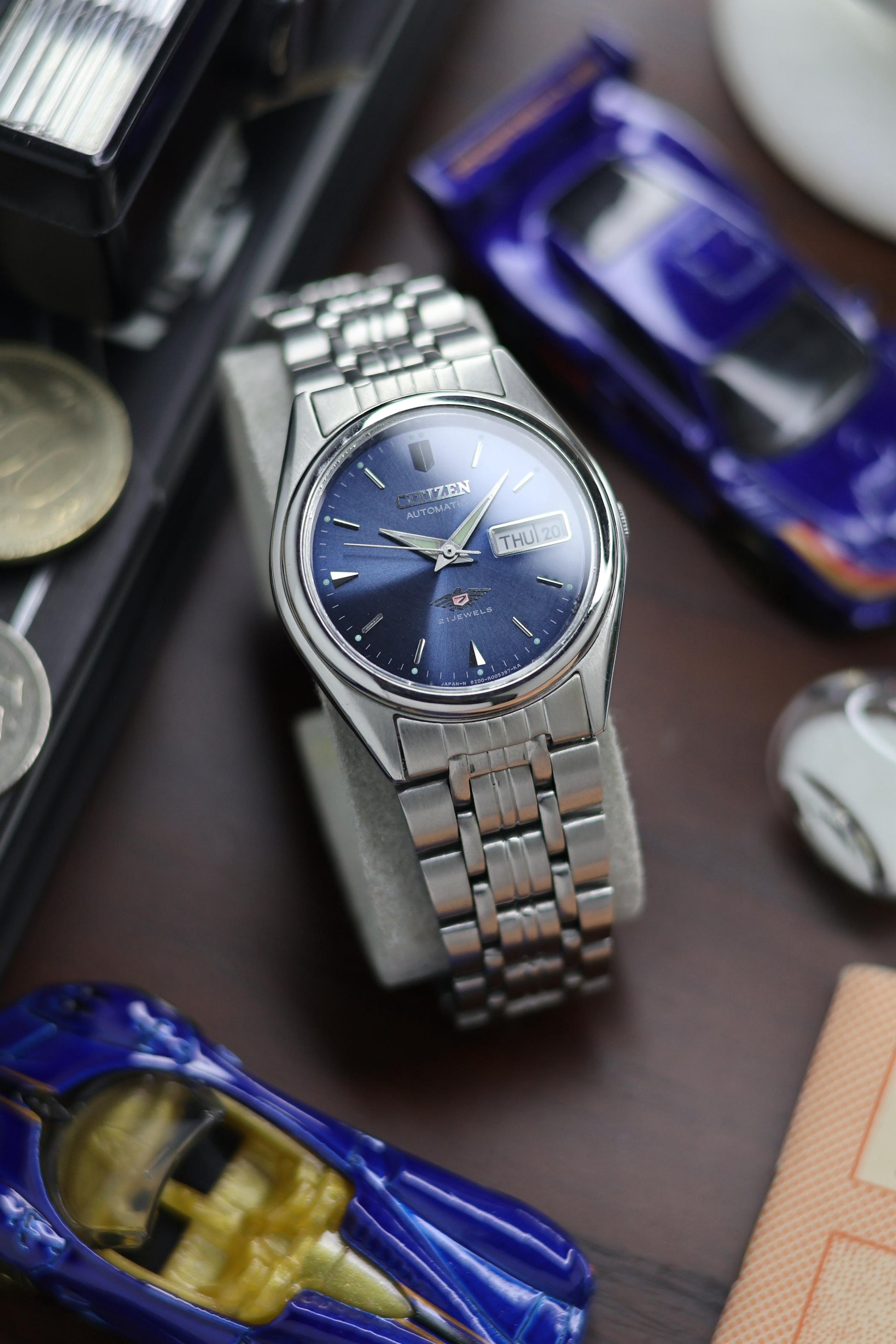 (Super Rare) Citizen Eagle Blue Sunray Dial Automatic Vintage Watch (Pre Owned) SE525