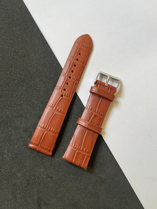 Tan Croc Leather Watch Strap (20mm)