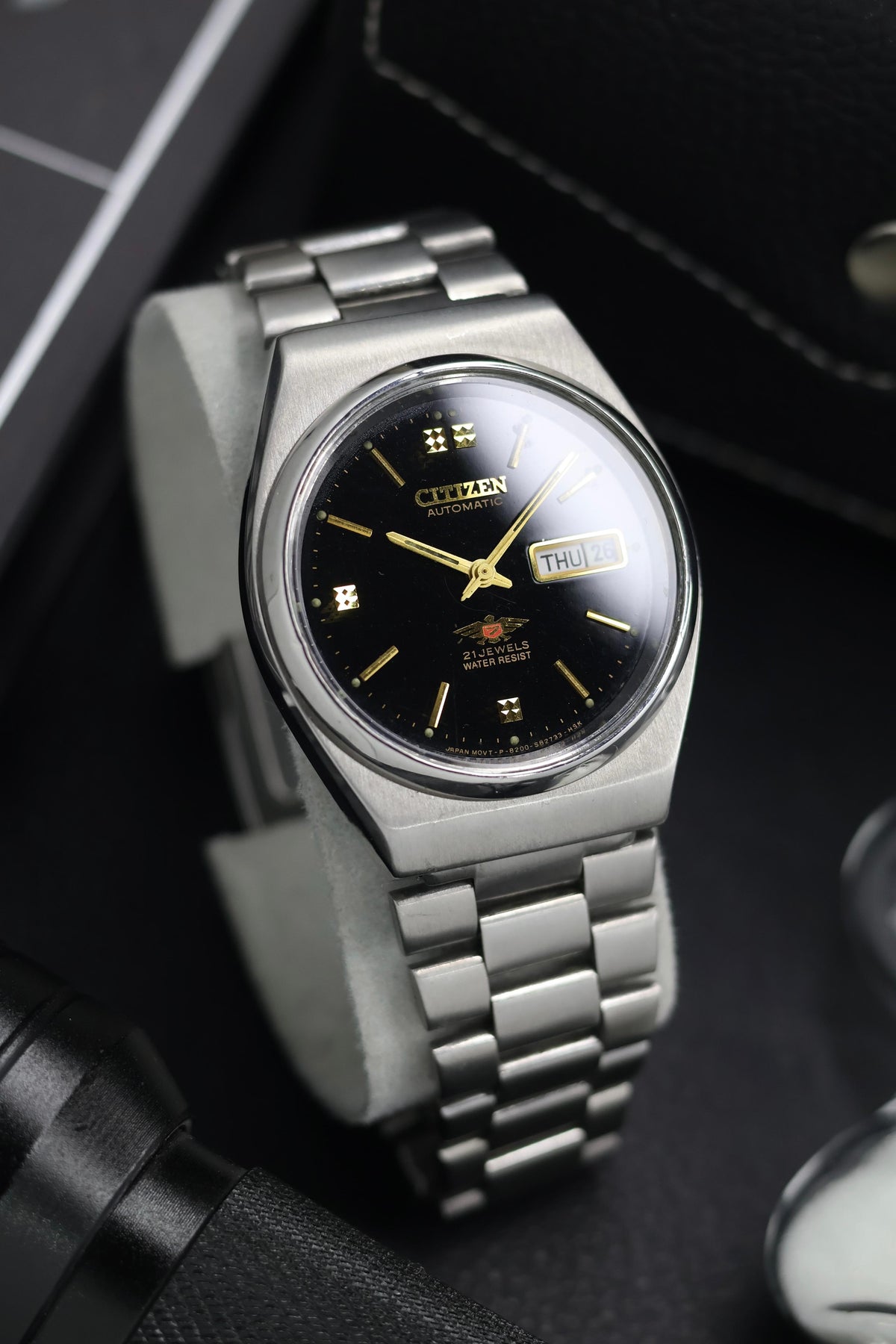 (Super Rare) Citizen Eagle 7 Black Lacquered Dial - Automatic Vintage Watch (Pre Owned) - SE685