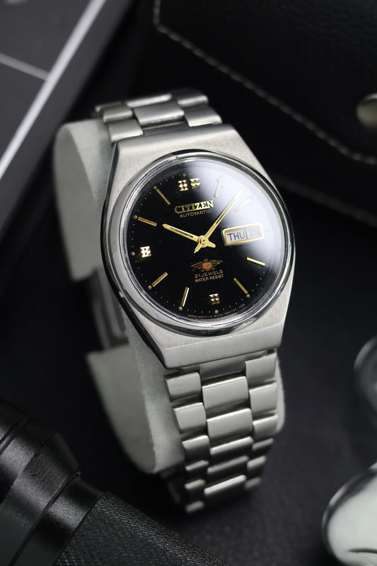 (Super Rare) Citizen Eagle 7 Black Lacquered Dial - Automatic Vintage Watch (Pre Owned) - SE685