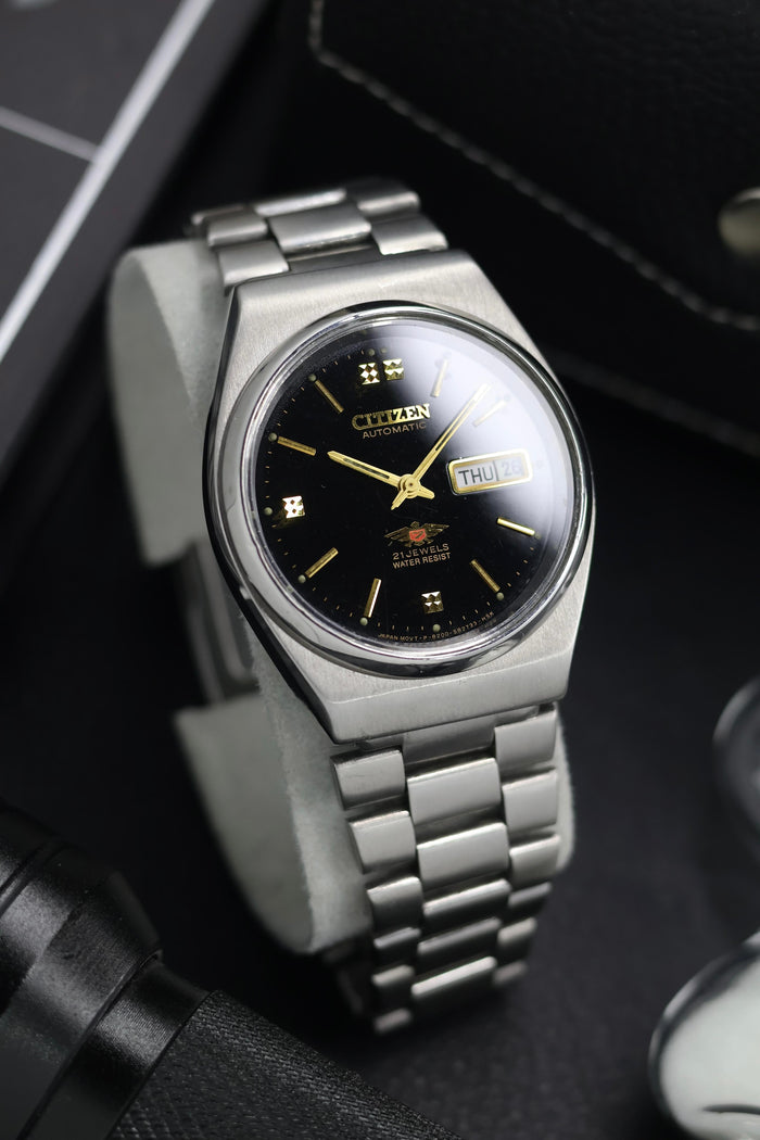 (Super Rare) Citizen Eagle 7 Black Lacquered Dial - Automatic Vintage Watch (Pre Owned) - SE685