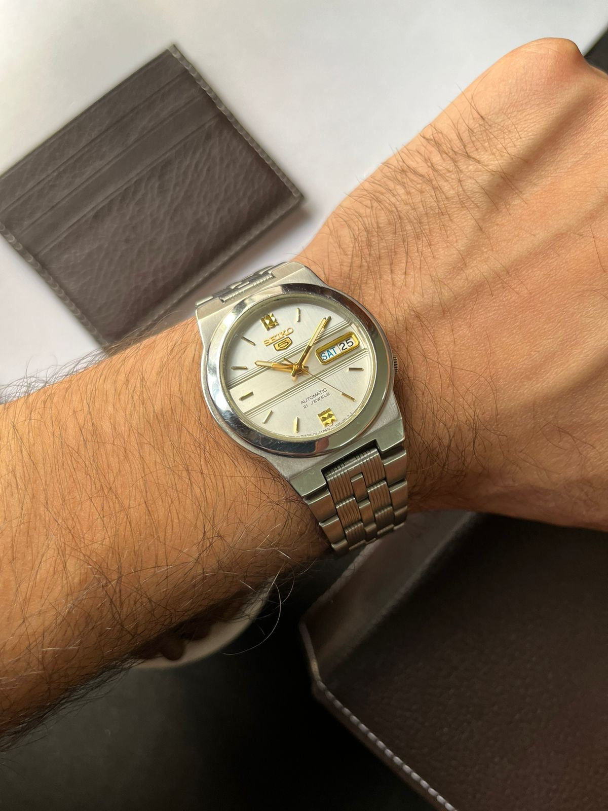 Seiko 5 - Silver Patterned Dial (Pre Owned)