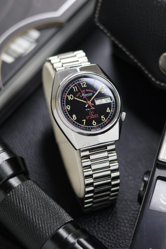 (Super Rare) West End Watch Co. SOWAR PRIMA Black Dial - Automatic Swiss Vintage Watch (Pre Owned) - SE494