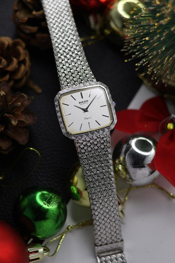 (Extremely Rare) RADO Elegance Square Dial with Integrated Woven Milanese Bracelet - Swiss Vintage Watch (Pre Owned) - SE400