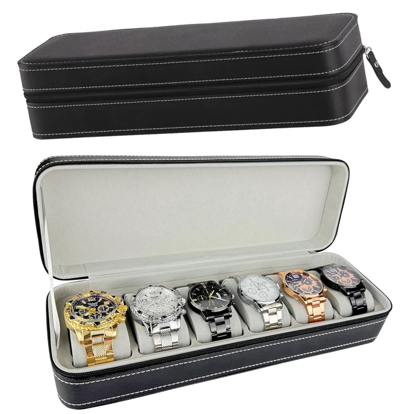 Multi-Slot Watch Zipper Organiser Storage Box