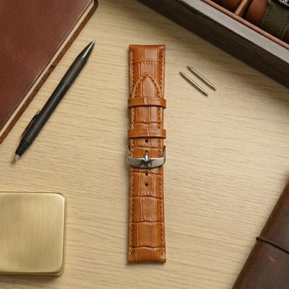 PREMIUM Genuine Leather Padded Croc Watch Strap
