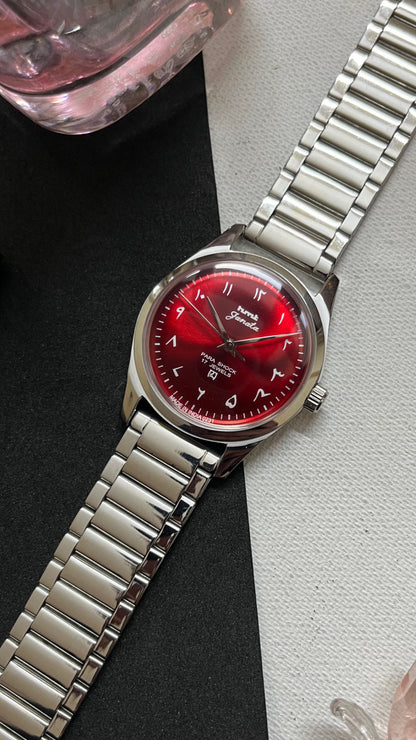 HMT Janata - SUNBURST ARABIC RED Dial