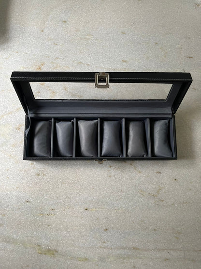 6-Slot Watch Organiser / Storage Box with Display Screen & Soft Cushions