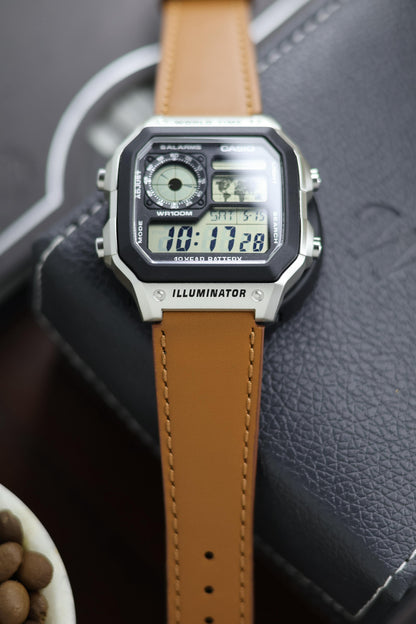 Premium Fitted 18mm Quick-Release Leather Strap + FREE Strap Tool!