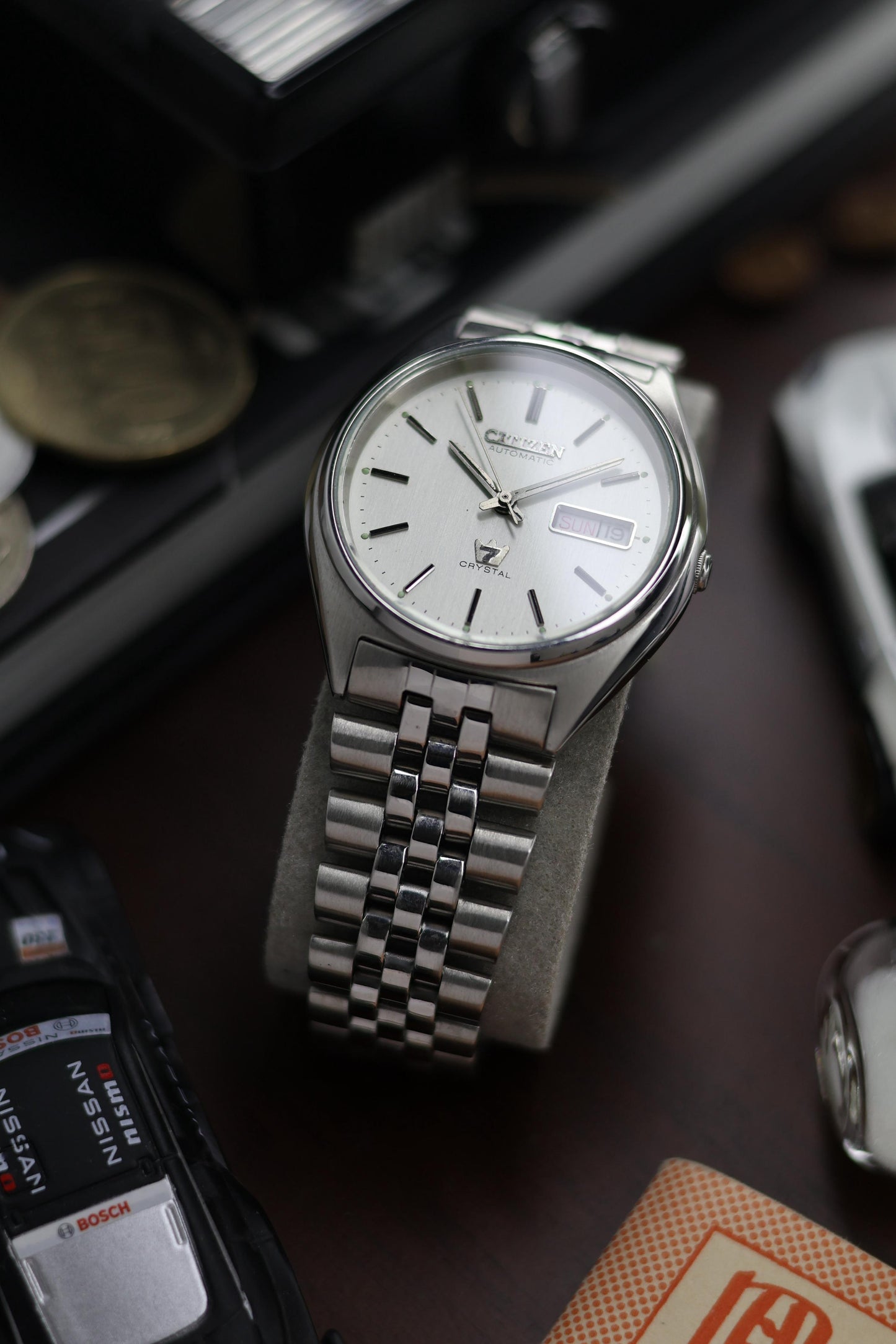 (Super Rare) Citizen Automatic Crystal 7 White Dial with Jubilee Bracelet - Automatic Vintage Watch (Pre Owned) - SE523