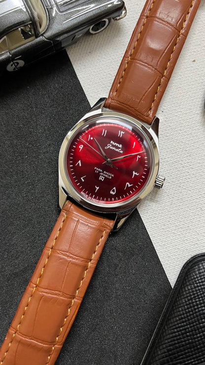 HMT Janata - SUNBURST ARABIC RED Dial