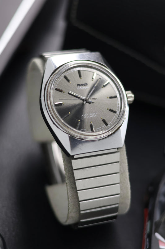 (Super Rare) Vintage HMT Shreyas Grey Sunray Dial - in Original Condition - Mechanical Hand Winding Watch (Pre Owned) - SE513