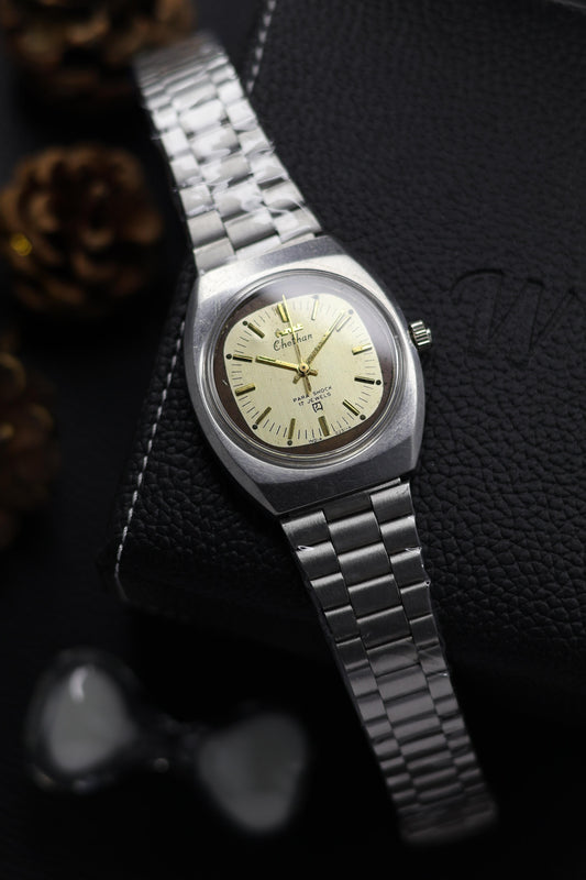 Vintage HMT Chethan Champagne TV Dial - in Original Condition - Mechanical Hand Winding Watch (Pre Owned) - A587