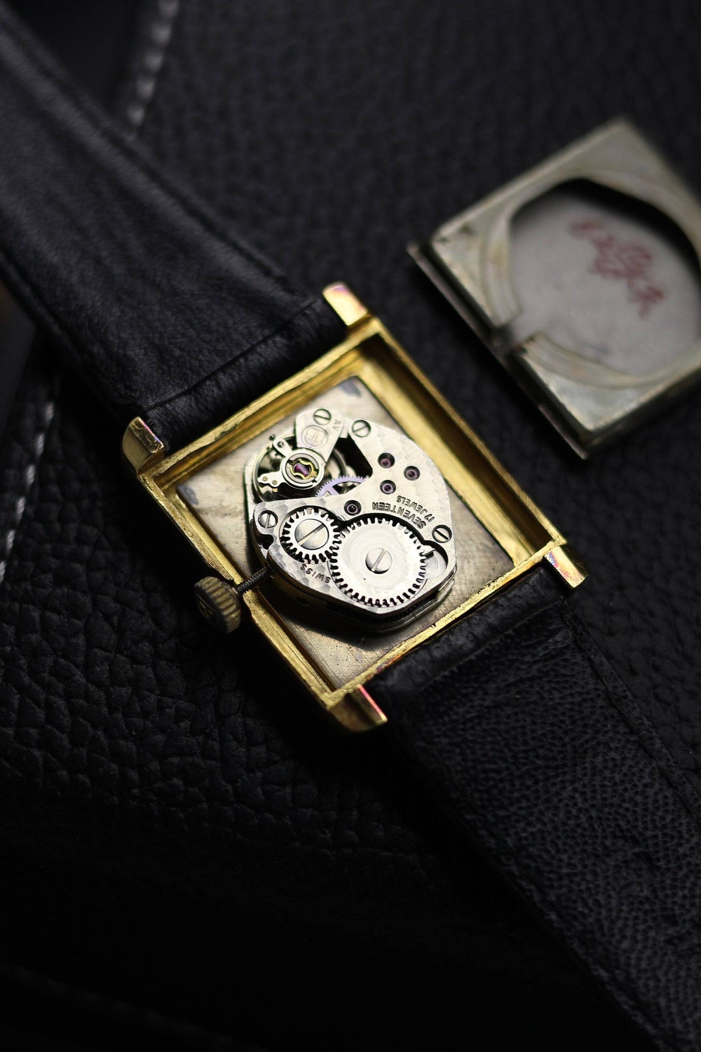 (Extremely Rare) Nivada Grenchen Mechanical Tank White Dial with Gold Plated Case - Hand-Wound Mechanical Swiss Vintage Watch (Pre Owned) - SE452