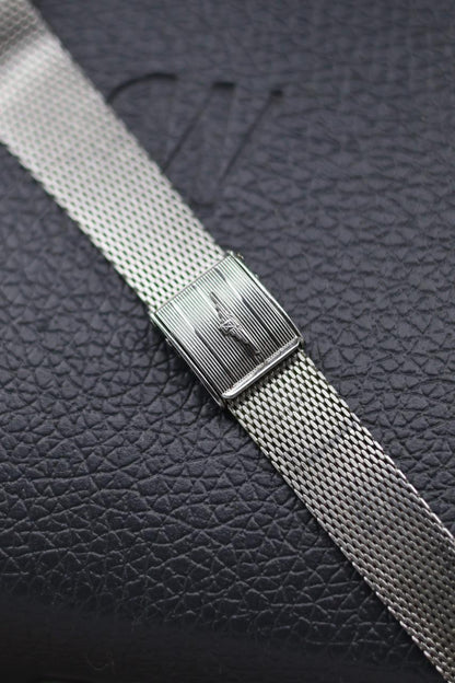 (Extremely Rare) LONGINES Ladies 17J Mechanical Hand-Winding Silver Dial with Integrated Mesh Bracelet - Swiss Vintage Watch (Pre Owned) - SE526