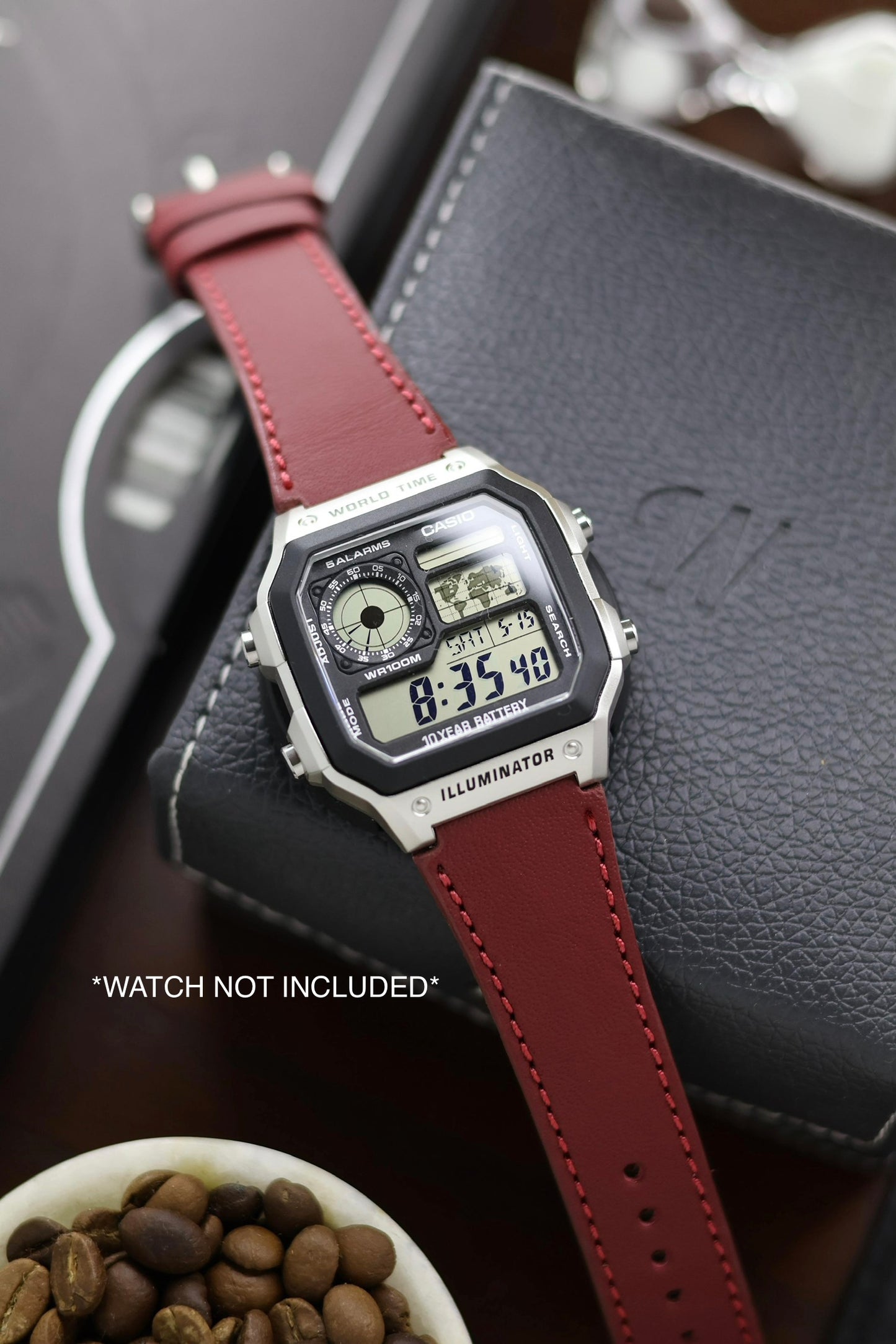 Leather Strap for CASIO AE1200 Series - with FREE Strap Tool!