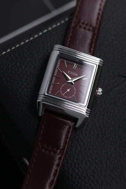 CILOA TANK Maroon Dial Watch with Small Seconds - READY TO SHIP (IMPORTED)