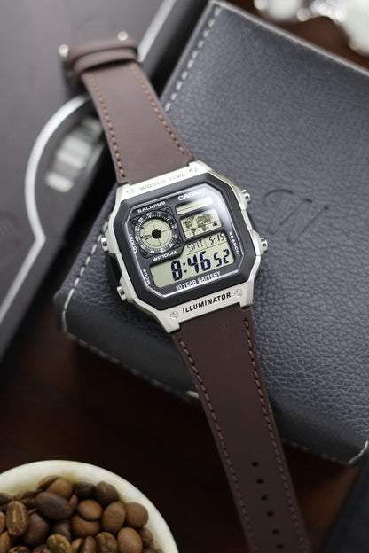 Leather Straps for CASIO AE1200 Series - with FREE Strap Tool!