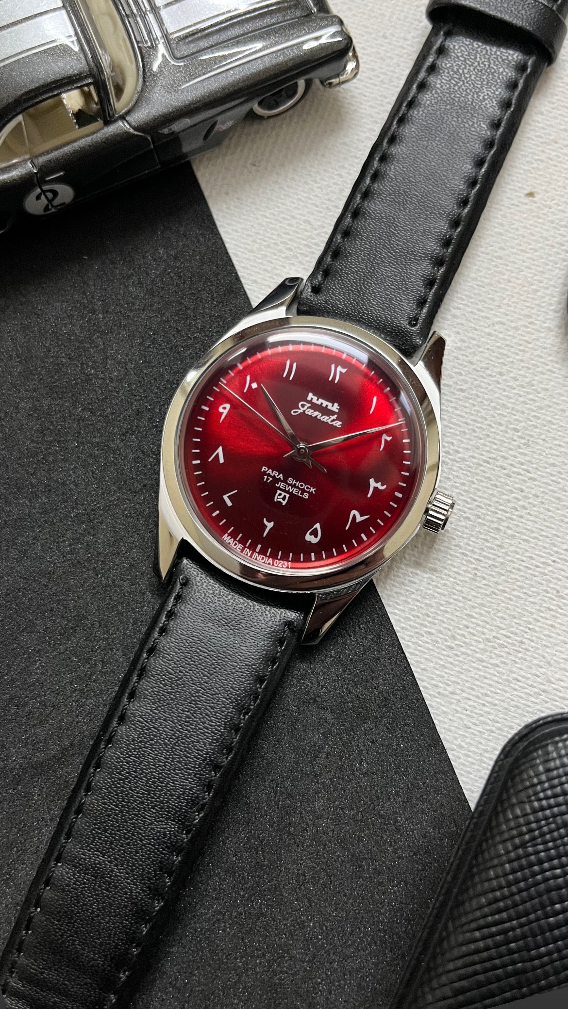 HMT Janata - SUNBURST ARABIC RED Dial