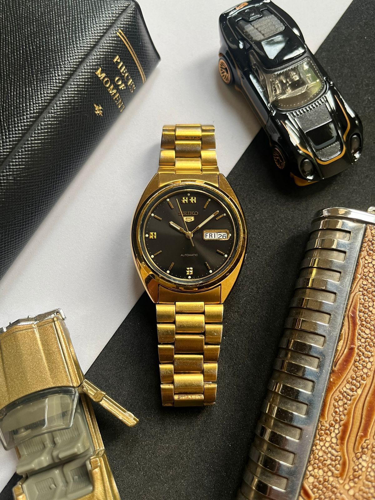 Seiko 5 Black Dial Gold Body (Pre Owned)